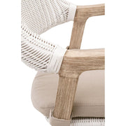 Essentials For Living Lucia Counter Stool~ White Rattan, Light Gray With Natural Gray Mahogany Frame