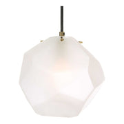 Uttermost Geodesic Frosted Glass Geometric Shape With Antique Brass Finish Pendant Light