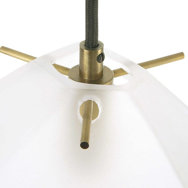 Uttermost Geodesic Frosted Glass Geometric Shape With Antique Brass Finish Pendant Light