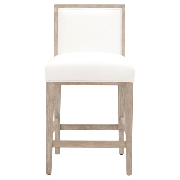 Essentials For Living Martin Counter Stool~ LiveSmart Peyton-Pearl With Natural Gray Frame