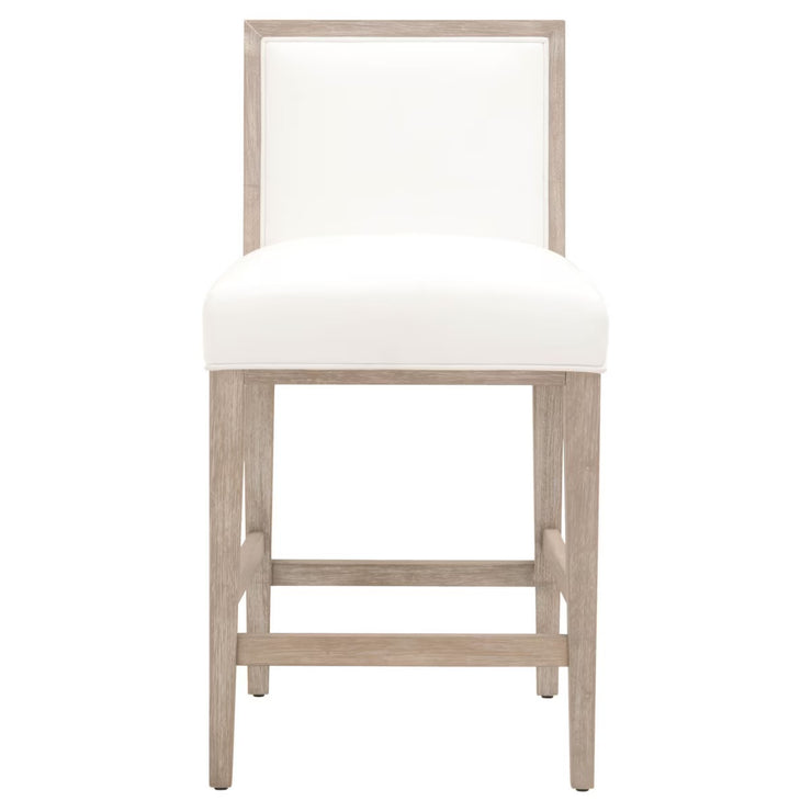 Essentials For Living Martin Counter Stool~ LiveSmart Peyton-Pearl With Natural Gray Frame