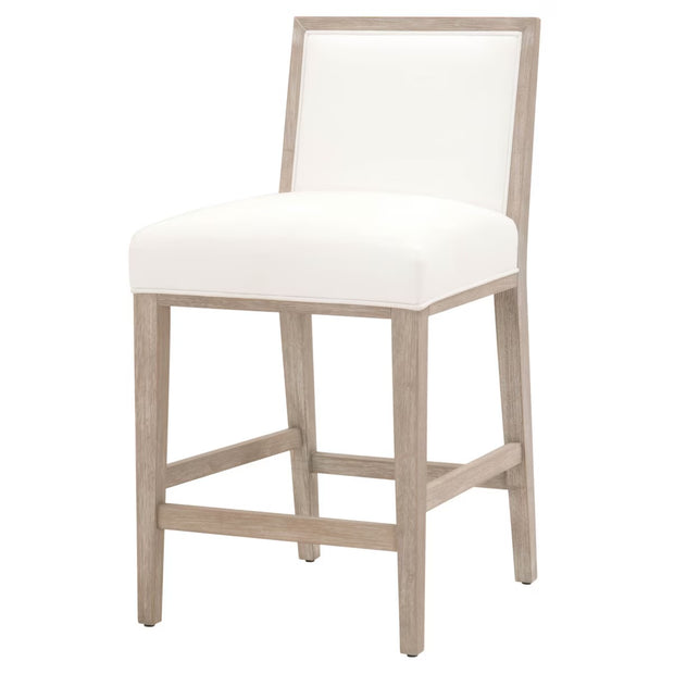 Essentials For Living Martin Counter Stool~ LiveSmart Peyton-Pearl With Natural Gray Frame