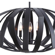 Uttermost Thales Matte Black Geometric Modern 3 Light Pendant