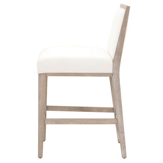 Essentials For Living Martin Counter Stool~ LiveSmart Peyton-Pearl With Natural Gray Frame