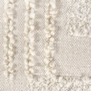 Anaya Home White Boucle Patchwork Oversized Handwoven Stool