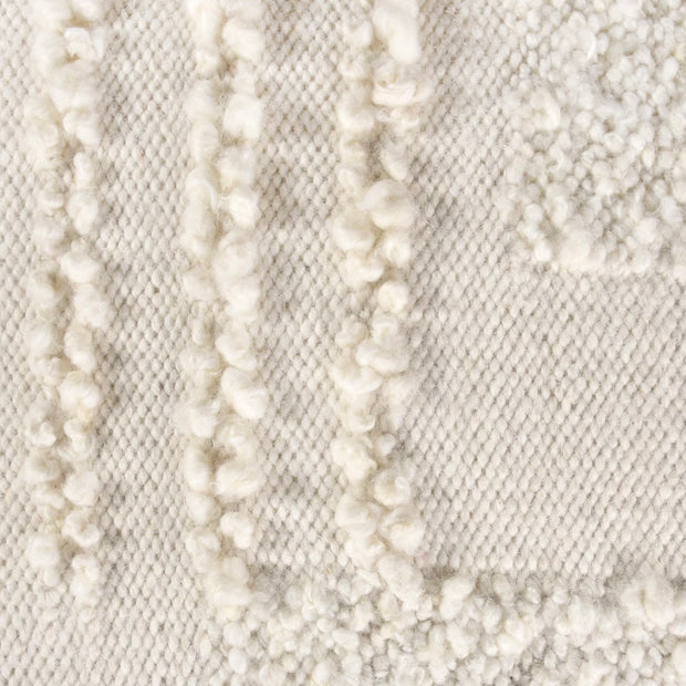 Anaya Home White Boucle Patchwork Oversized Handwoven Stool