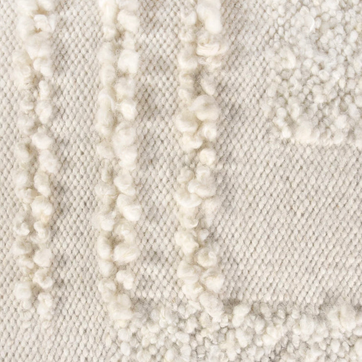 Anaya Home White Boucle Patchwork Oversized Handwoven Stool