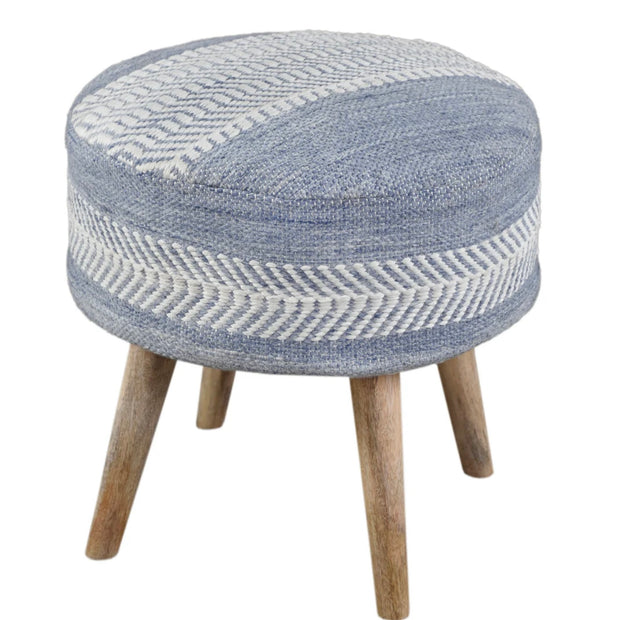 Anaya Home Seaside Stripe Oversized Handwoven Stool