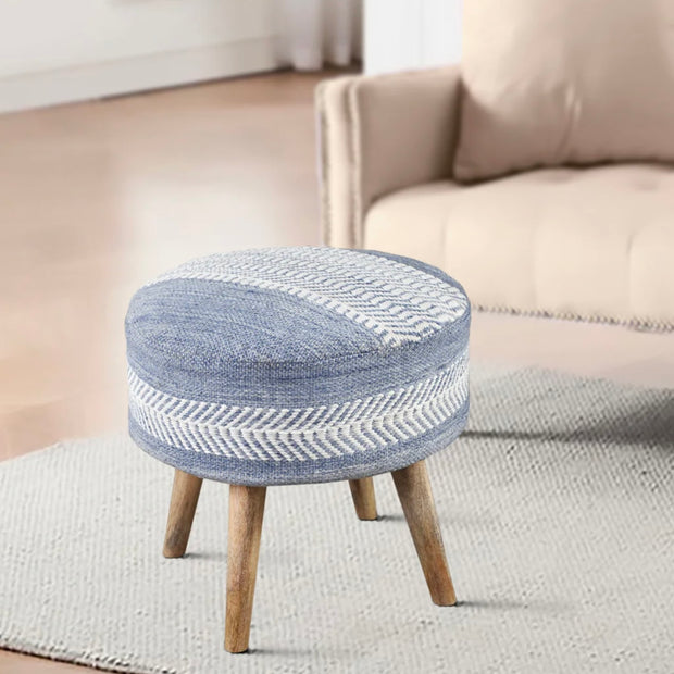 Anaya Home Seaside Stripe Oversized Handwoven Stool