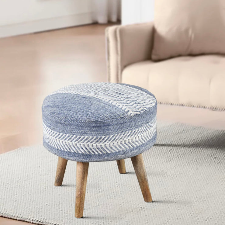 Anaya Home Seaside Stripe Oversized Handwoven Stool