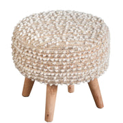 Anaya Home Natural Boucle Handwoven Foot Stool
