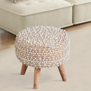 Anaya Home Natural Boucle Handwoven Foot Stool