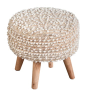 Anaya Home Natural Boucle Handwoven Oversized Stool