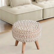 Anaya Home Natural Boucle Handwoven Oversized Stool
