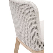 Essentials For Living Mesh Counter Stool ~ White Speckle Flat Rope, Performance White Speckle With Natural Gray Mahogany Frame