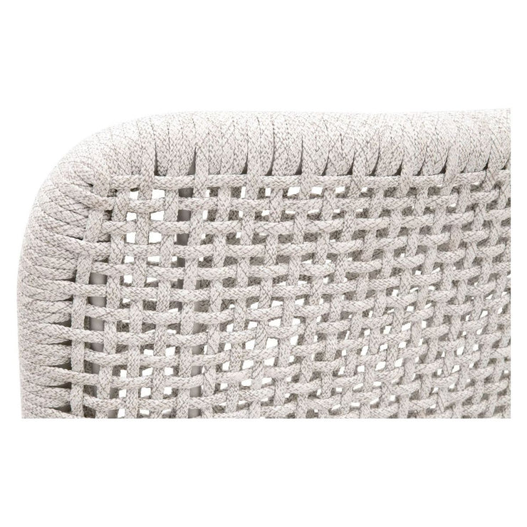 Essentials For Living Mesh Counter Stool ~ White Speckle Flat Rope, Performance White Speckle With Natural Gray Mahogany Frame