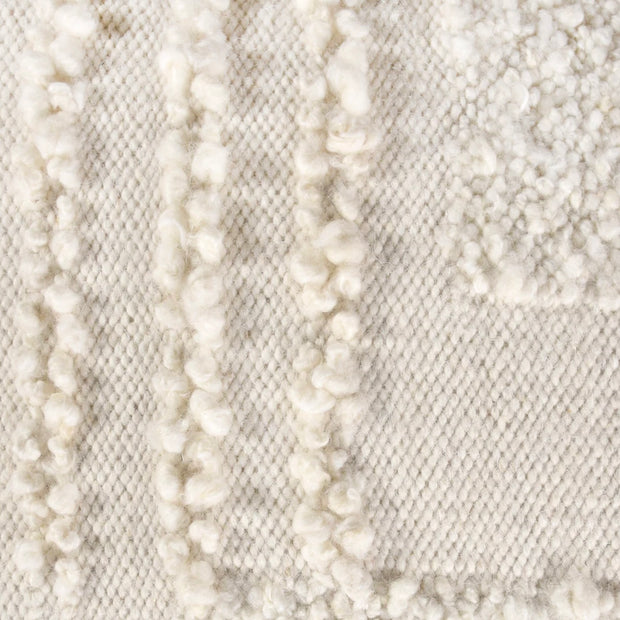 Anaya Home White Boucle Patchwork Storage Side Table