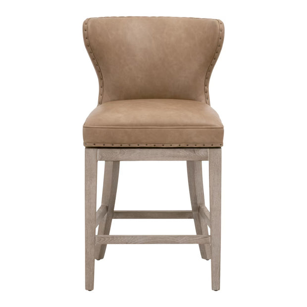 Essentials For Living Milton Swivel Counter Stool ~ Ivanhoe Toast With Natural Gray Ash Frame