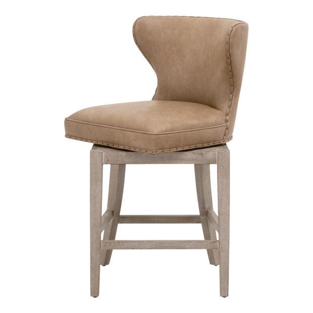 Essentials For Living Milton Swivel Counter Stool ~ Ivanhoe Toast With Natural Gray Ash Frame