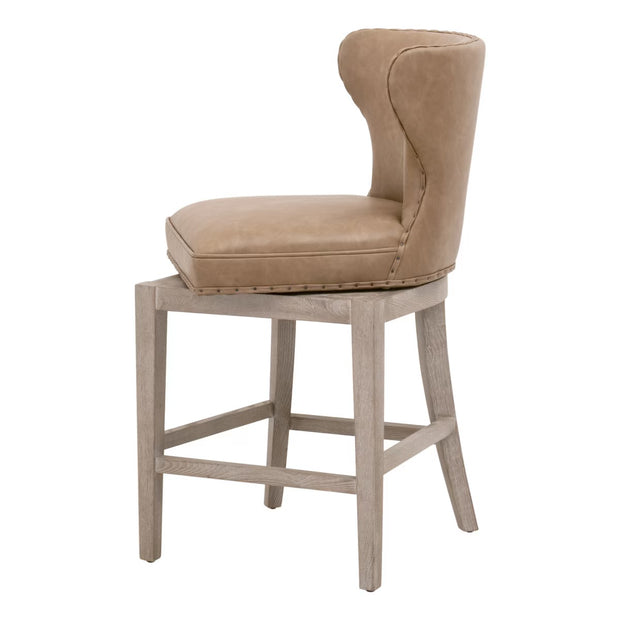 Essentials For Living Milton Swivel Counter Stool ~ Ivanhoe Toast With Natural Gray Ash Frame