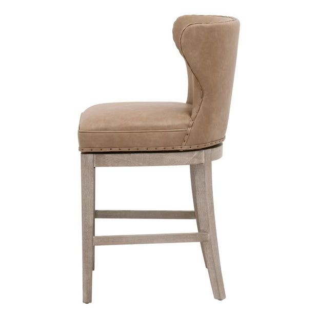 Essentials For Living Milton Swivel Counter Stool ~ Ivanhoe Toast With Natural Gray Ash Frame