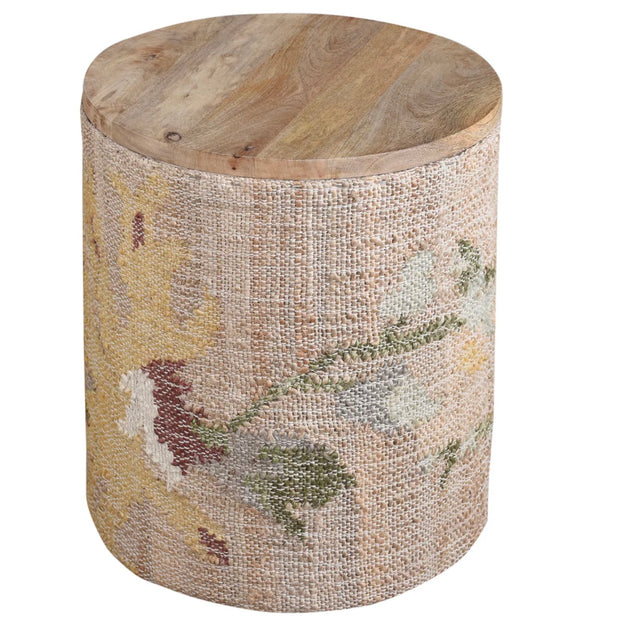 Anaya Home Elegant Floral Storage Side Table