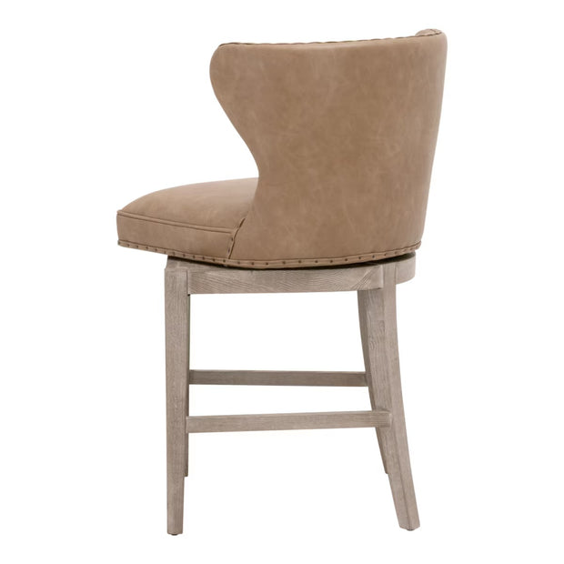 Essentials For Living Milton Swivel Counter Stool ~ Ivanhoe Toast With Natural Gray Ash Frame