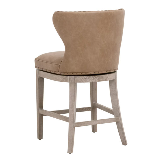 Essentials For Living Milton Swivel Counter Stool ~ Ivanhoe Toast With Natural Gray Ash Frame