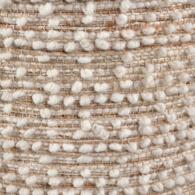 Anaya Home Natural Boucle Handwoven Storage Side Table