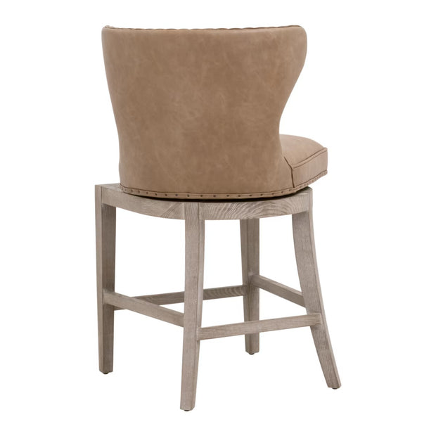 Essentials For Living Milton Swivel Counter Stool ~ Ivanhoe Toast With Natural Gray Ash Frame