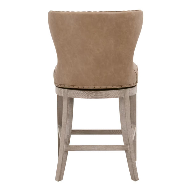 Essentials For Living Milton Swivel Counter Stool ~ Ivanhoe Toast With Natural Gray Ash Frame