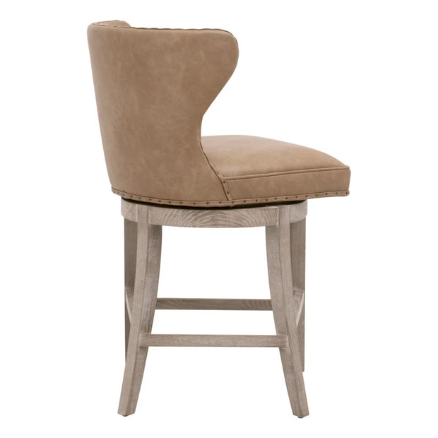 Essentials For Living Milton Swivel Counter Stool ~ Ivanhoe Toast With Natural Gray Ash Frame