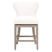 Essentials For Living Milton Swivel Counter Stool ~ LiveSmart Peyton-Pearl With Natural Gray Ash Frame