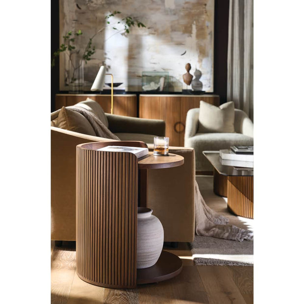 Rowe Furniture Kindred Alternate Round End Table ~ Sesame Finish