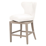 Essentials For Living Milton Swivel Counter Stool ~ LiveSmart Peyton-Pearl With Natural Gray Ash Frame