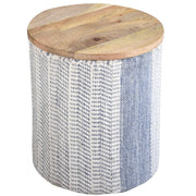 Anaya Home Seaside Stripe Handwoven Storage Side Table