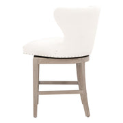 Essentials For Living Milton Swivel Counter Stool ~ LiveSmart Peyton-Pearl With Natural Gray Ash Frame
