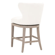 Essentials For Living Milton Swivel Counter Stool ~ LiveSmart Peyton-Pearl With Natural Gray Ash Frame