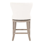 Essentials For Living Milton Swivel Counter Stool ~ LiveSmart Peyton-Pearl With Natural Gray Ash Frame