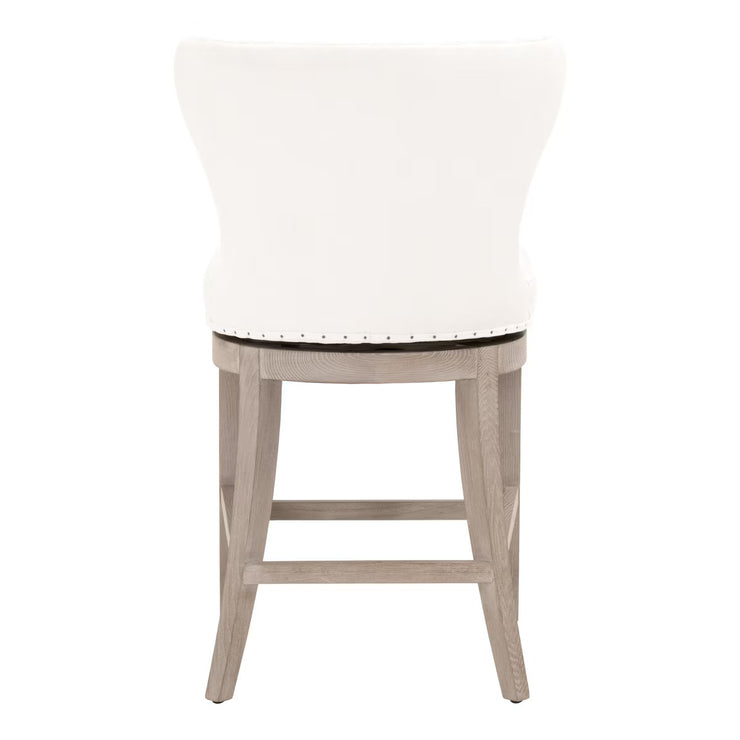 Essentials For Living Milton Swivel Counter Stool ~ LiveSmart Peyton-Pearl With Natural Gray Ash Frame