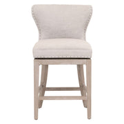 Essentials For Living Milton Swivel Counter Stool ~ Performance Bisque French Linen With Natural Gray Ash Frame