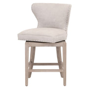 Essentials For Living Milton Swivel Counter Stool ~ Performance Bisque French Linen With Natural Gray Ash Frame