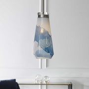 Uttermost Windswept Swirling White and Blue Glass Shade With Brushed Nickel Finish Pendant Light