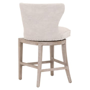 Essentials For Living Milton Swivel Counter Stool ~ Performance Bisque French Linen With Natural Gray Ash Frame
