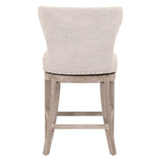 Essentials For Living Milton Swivel Counter Stool ~ Performance Bisque French Linen With Natural Gray Ash Frame
