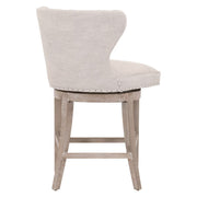 Essentials For Living Milton Swivel Counter Stool ~ Performance Bisque French Linen With Natural Gray Ash Frame