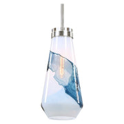 Uttermost Windswept Swirling White and Blue Glass Shade With Brushed Nickel Finish Pendant Light