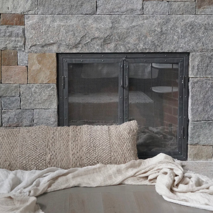 Anaya Home Textured Taupe Handwoven Pillow 14x40 With Down Insert
