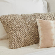 Anaya Home Textured Taupe Handwoven Pillow 14x40 With Down Insert