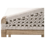 Essentials For Living Montecito Counter Stool~ White Speckle Round Rope, LiveSmart Peyton-Pearl With Natural Gray Mahogany Frame